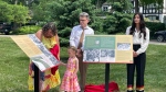 New plaques detailing the history of Kingston Crescent are unveiled on June 1, 2023 (Image source: Jamie Dowsett/CTV News Winnipeg)