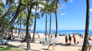 A view of Waikiki Beach, Thursday, June, 23, 2022 in Honolulu. In a major expansion of gun rights after a series of mass shootings, the Supreme Court said Thursday that Americans have a right to carry firearms in public for self-defense.(CANADIAN PRESS)