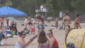 The beach crowd in Port Dover on June 2, 2023.