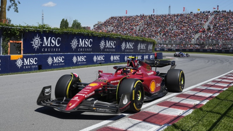 Ferrari driver Carlos Sainz in action at the Canadian Grand Prix in Montreal on Sunday, June 19, 2022.THE CANADIAN PRESS/Ryan Remiorz
