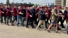 Former paratroopers gathered in Edmonton Saturday to commemorate 81 years of Canadian military parachuting. (John Hanson/CTV News Edmonton)