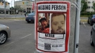 A poster with information about Nathan, a 37-year-old with Down syndrome who has been missing since May 12, is taped to a pole in Galt. (Daniel Caudle/CTV News Kitchener)