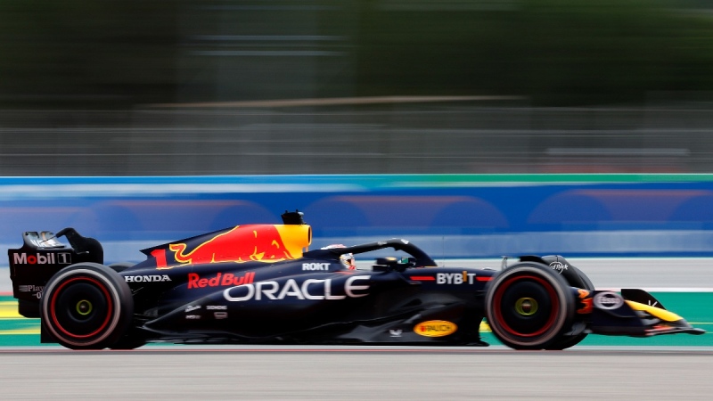 Red Bull driver Max Verstappen of the Netherlands steers his car during the Spanish Formula One Grand Prix at the Barcelona Catalunya racetrack in Montmelo, Spain, June 4, 2023. (AP Photo/Joan Monfort)