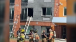 The London Fire Department tackled two separate fires at an apartment located on 122 Base Line Rd. W. on June 4, 2023. (Gerry Dewan/CTV News London)