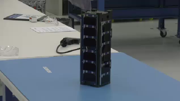 The satellite is made up of ten-centimetre cubes, each about the size of a Rubik’s Cube. The entire U of M CubeSat - named Iris - is about the same size as a milk carton. (File photo)
