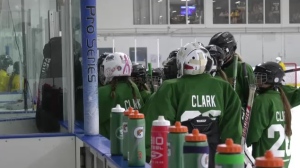 The second annual EC26 hockey camp wrapped up on Sunday with Emily Clark, the Saskatoon hockey player and two time Olympic medallist acting as a mentor to dozens of young aspiring hockey players. (John Flatters/CTV News)
