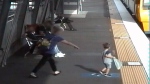 This image from CCTV video used in a Queensland Rail public safety campaign shows a child running towards an oncoming train. (Queensland Rail via Storyful)