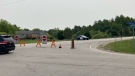 Phelpton's Flos Road 4 is closed for a motorcycle crash investigation. (CTVBARRIE/Chris Garry)