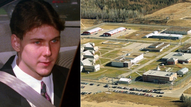 A file image of Paul Bernardo (left) and the new medium-security facility he was recently transferred to (right). 