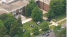 Outside of Wexford Collegiate School for the Arts on June 5 during the school lockdown. (CTV News Toronto chopper)