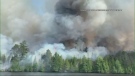 WATCH: Forest fire burns at Centennial Lake