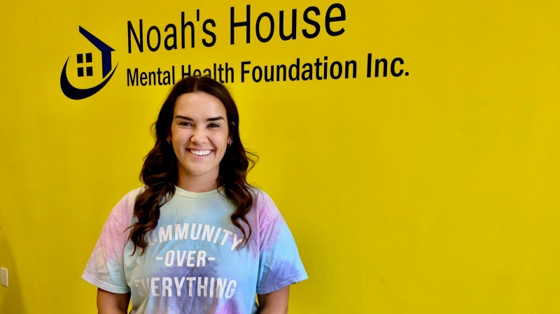 Meghan Hogan ran the perimeter of Essex County to help raise funds for Noah's House. Pictured in Windsor, Ont. on Monday, June 5, 2023. (Gary Archibald/CTV News Windsor)