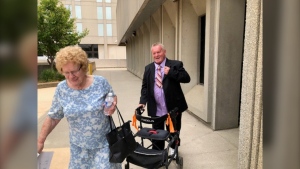 Shawn Norris leaves the London, Ont. courthouse. (Nick Paparella/CTV News London) 