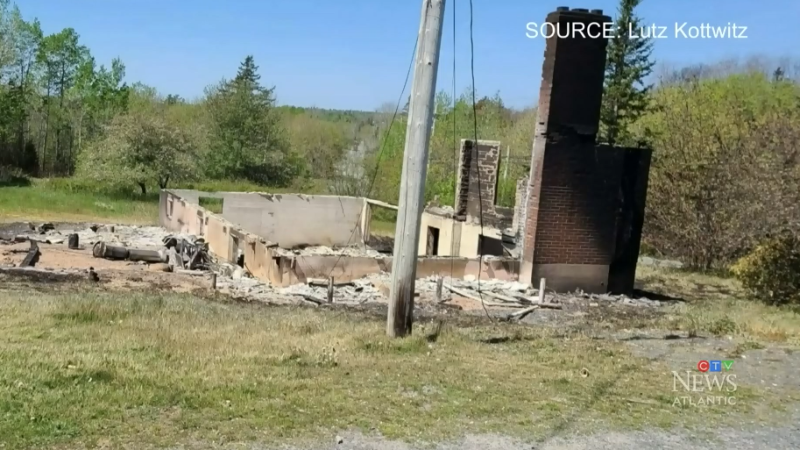 What's left of Terri and Lutz Kottwitz's daycare facility ForestKids Early Learning in Tantallon, N.S., after a wildfire. (Courtesy: Lutz Kottwitz)