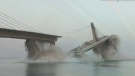 Moment of bridge collapse in the Ganges River