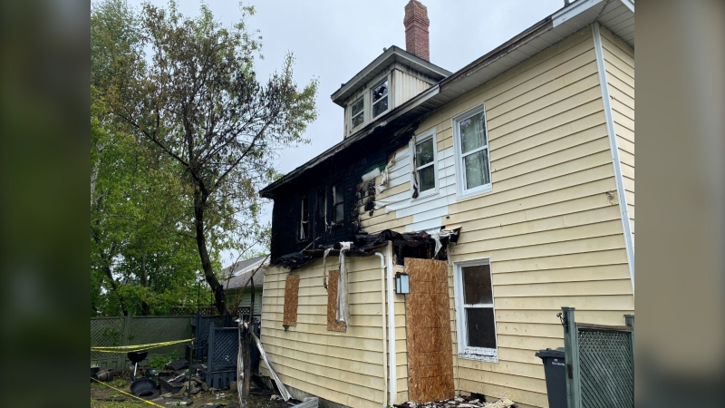 The Canadian Red Cross says nine people have been left temporarily homeless after a fire at a duplex in Moncton. (Derek Haggett/CTV Atlantic)