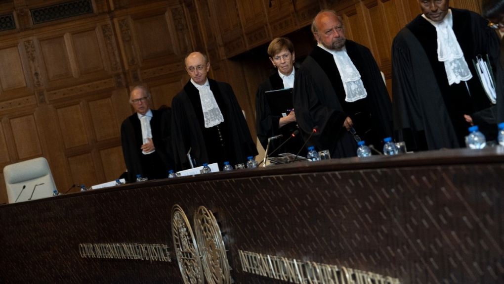 Judges enter the World Court in The Hague