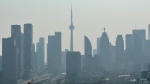 Hazy skies drape Toronto due to the wildfire smoke coming in from Quebec and northern Ontario. (CTV News Toronto)