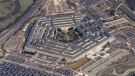 The Pentagon is seen from Air Force One as it flies over Washington, March 2, 2022. (AP Photo/Patrick Semansky, File)