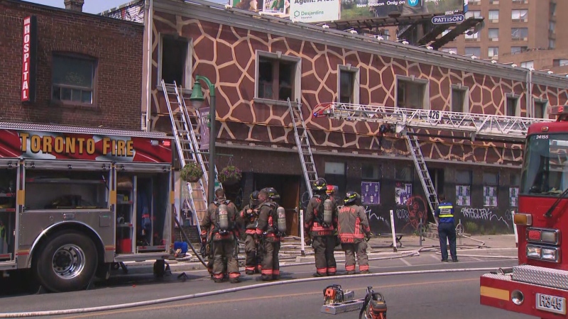 One person has been pronounced dead following a fire at a commercial building on Bloor Street West.