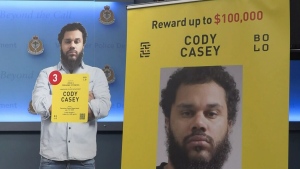 A reward of $100,000 is being offered for tips on the whereabouts of 36-year-old Cody Timothy Casey, who Vancouver police say is wanted Canada-wide.  