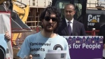 An announcement about 258 new rental housing units slated for Vancouver was interrupted by protesters Wednesday. 