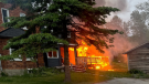 A fire at a property on County Rd. 124 in Clearview Township on Wed. June 7, 2023 (Courtesy: Scott Davison)