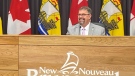 Education Minister Bill Hogan unveils highly anticipated changes to Policy 713, which outlines minimum requirements for a safe environment for LGBTQ students in schools at a news conference in Fredericton, N.B. Thursday, June 8, 2023. Students under the age of 16 in New Brunswick schools will now require parental approval before changing their name or pronouns in schools. THE CANADIAN PRESS/Alam Hina