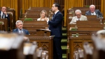 Conservative Party Leader Pierre Poilievre rises in the House of Commons on Parliament Hill in Ottawa on Wednesday, June 7, 2023. Poilievre is attempting to filibuster the Liberal's budget implementation bill, C-47. THE CANADIAN PRESS/Spencer Colby