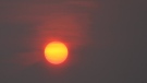 Wildfire smoke obscures the sun in Ontario in this viewer-submitted image from June 2023. (Source: Ellen Price)