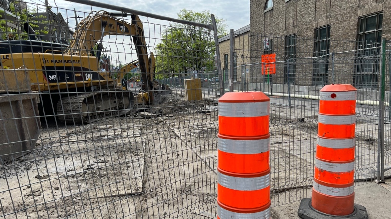 A construction site in Montreal forces a road closure. FILE - (Daniel J. Rowe/CTV News)