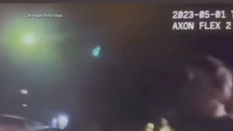 Green glow of alleged UFO in Las Vegas