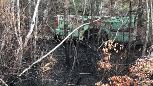 Fire damage in Clyde River, N.S. (Jonathan MacInnis/CTV Atlantic)