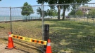 Lakewood Park north boardwalk is closed in Tecumseh, Ont., on Friday, June 9, 2023. (Sijia Liu/CTV News Windsor)
