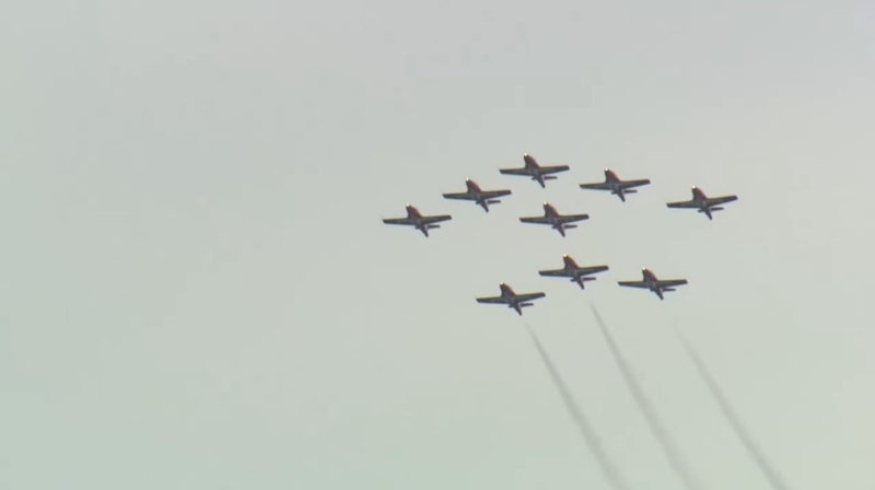 The Barrie Air Show featuring the Canadian Forces Snowbirds takes place over Kempenfelt Bay at 1 p.m. Saturday and Sunday. (David Erskine/CTV News)