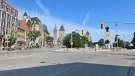 The National War Memorial and Parliament Hill in downtown Ottawa. (Josh Pringle/CTV News Ottawa)