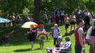 Hundreds of people came to show their support at the 2023 Pembina Valley Pride parade. (Source: Taylor Brock, CTV News)