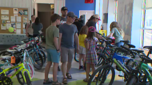 Harvest Manitoba held its second annual Bike Sale & Food Drive Saturday at its 1085 Winnipeg Avenue location. The food bank was selling 75 bicycles that had been donated and refurbished. (Source: Daniel Timmerman, CTV News)