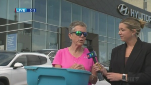 Video journalist Jaime McKee talks to Kathy Hogan of 250 Clark in Powassan. June 13/23 (CTV Northern Ontario)