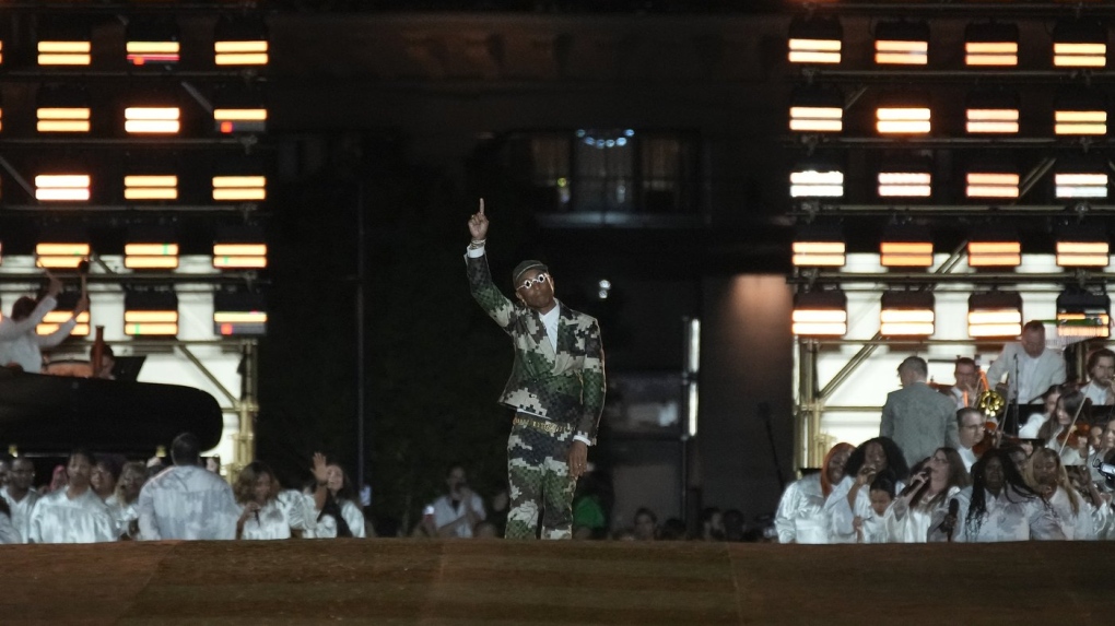 Pharrell Williams puts on a show for Louis Vuitton at Paris