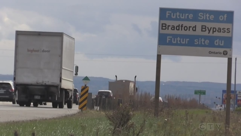 The future of the Bradford bypass. (CTV News/Mike Arsalides)