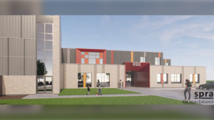 A rendering of the main entrance of the facility. (Photo courtesy of spra and provincial government) 