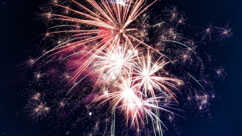 File: Fireworks light up night sky (Image source: rovenimages.com via Pexels)