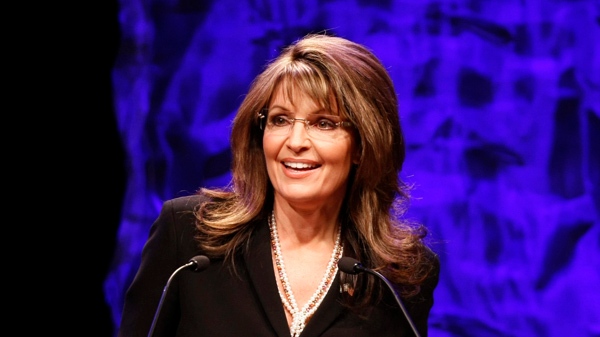 Former vice presidential candidate Sarah Palin addresses attendees at the National Tea Party Convention in Nashville, Saturday, Feb. 6, 2010. (AP / Ed Reinke)