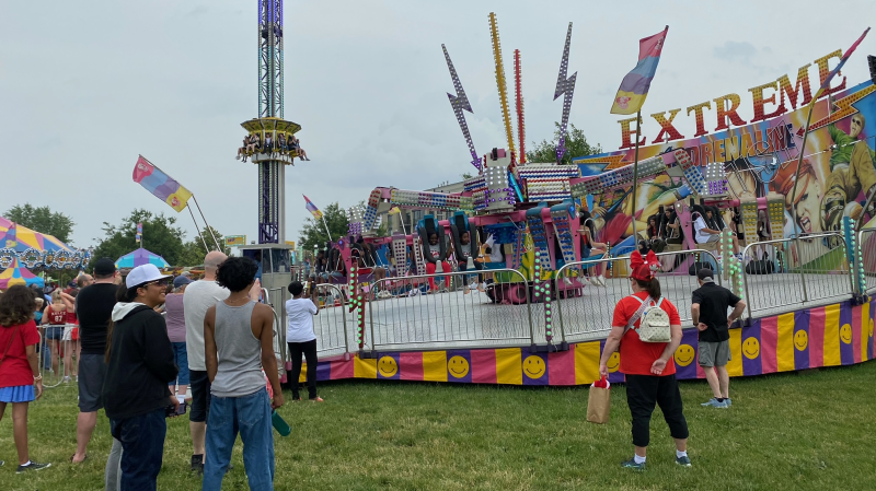 People take in Canada Day festivities at Clarke Fields Park in Barrhaven. July 1, 2023, (Natalie van Rooy/CTV News Ottawa)