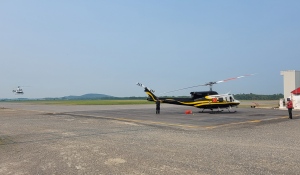 Earlton-Timiskaming Regional Airport has been a key pit stop in helping helicopters refuel before they need to get back in the sky to fight these fires. (Photo courtesy of Earlton-Timiskaming Regional Airport)