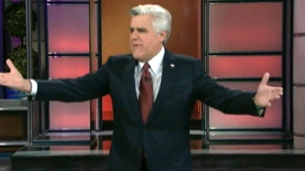 Jay Leno gestures during this final taping of the 'The Jay Leno Show,' Tuesday, Feb. 9, 2010.
