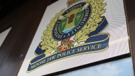 The Moose Jaw Police Service crest can be seen in this file photo. (David Prisciak/CTV News)