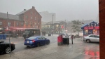 Heavy rain falls in Ottawa's ByWard Market. (Josh Pringle/CTV News Ottawa)
