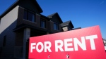 A for rent sign is displayed on a house in a new housing development in Ottawa on Friday, Oct. 14, 2022. (THE CANADIAN PRESS/Sean Kilpatrick)